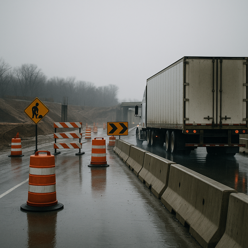 construction zone weather risks truck accidents illustration for Construction zone weather risks for truck accidents