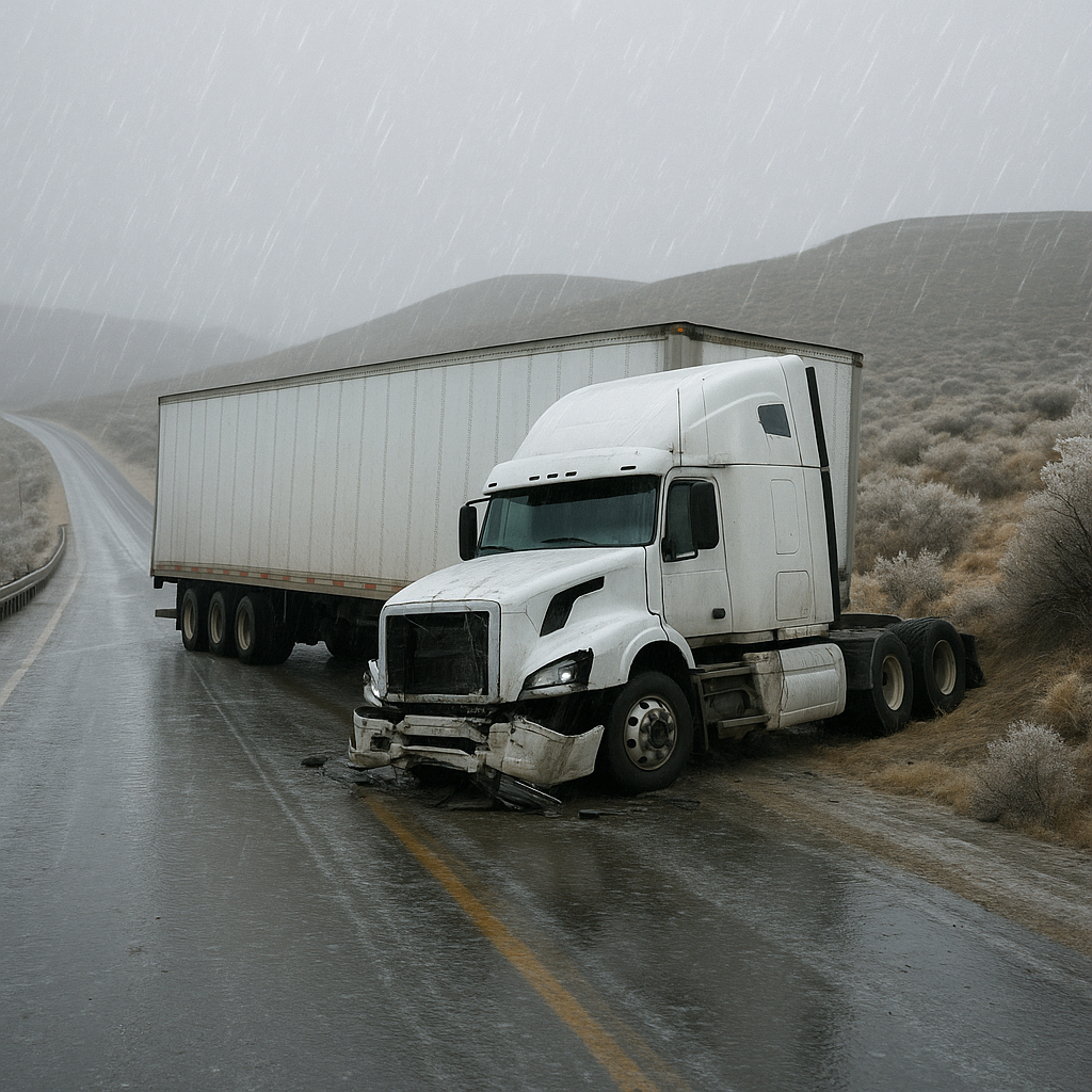 freezing rain truck crash risks Nevada illustration for Freezing rain and truck crash risks in Nevada
