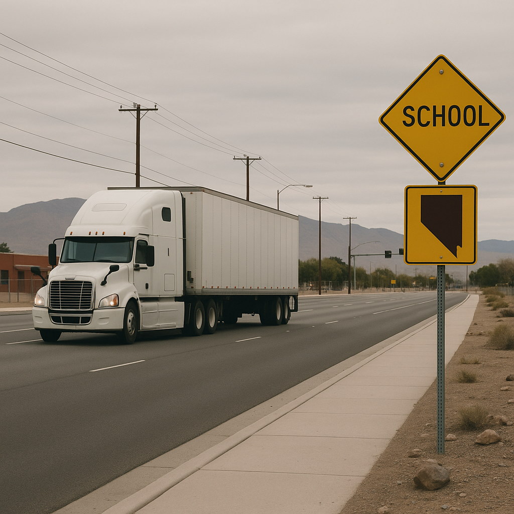 freight corridor safety school zones Nevada illustration for Freight corridor safety around school zones in Nevada