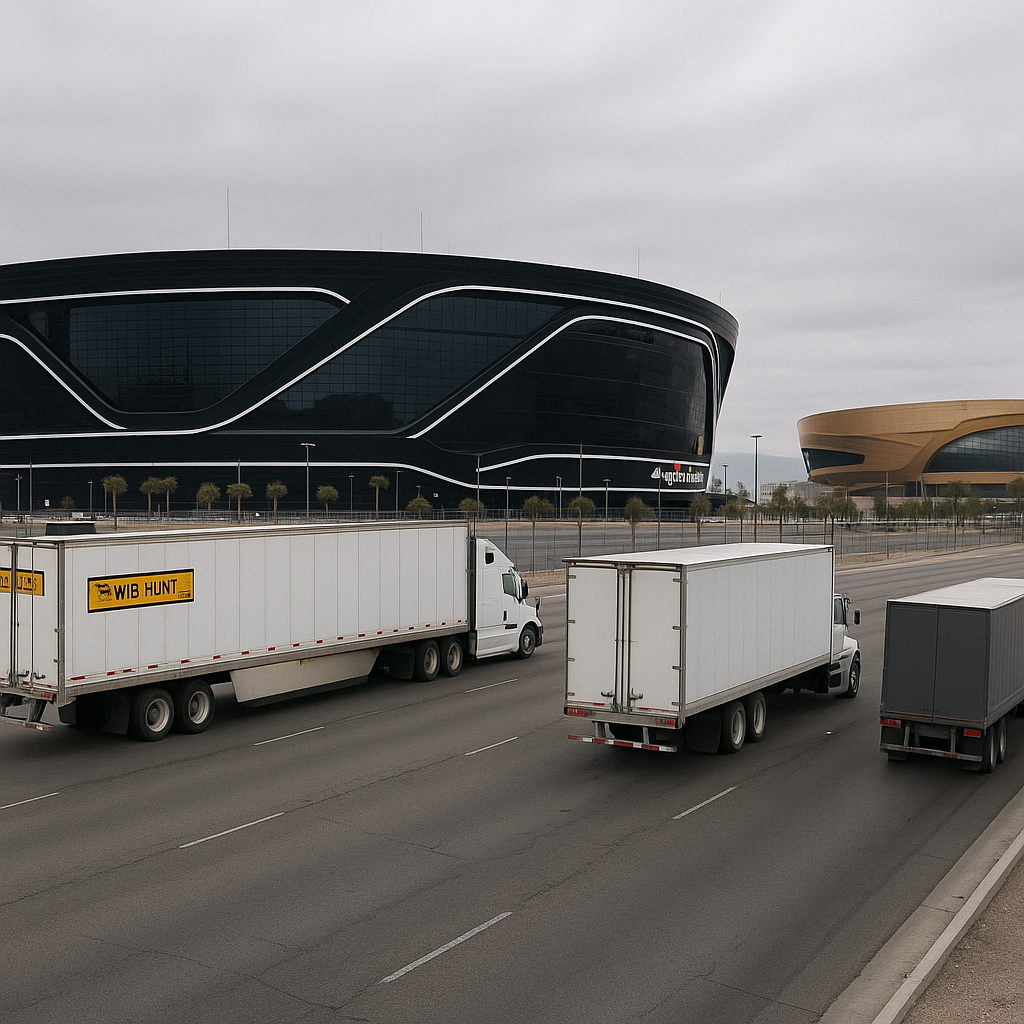 freight traffic stadium arena events Nevada illustration for Freight traffic around stadium and arena events