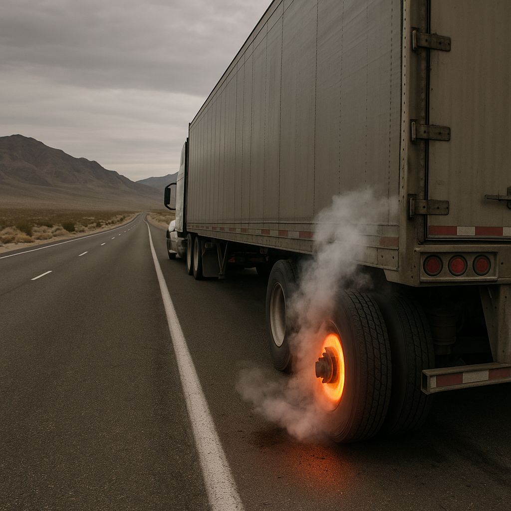 heat related brake failure Nevada trucking illustration for Heat related brake failure risk in Nevada trucking