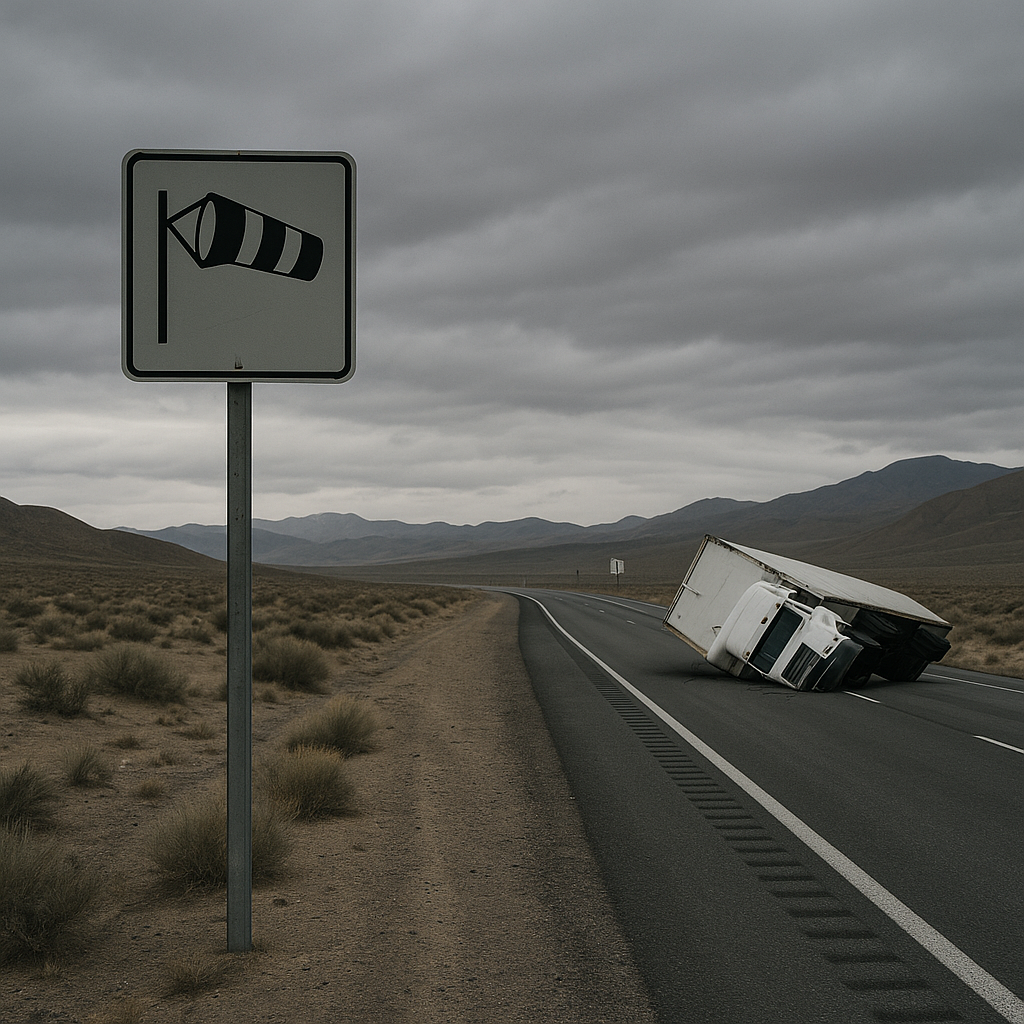 high wind warnings Nevada trucking crash risk illustration for High wind warnings and Nevada trucking crash risk