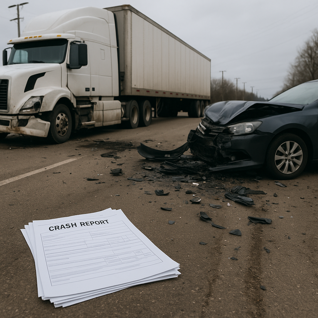 Illustration of How crash reports affect trucking company investigations