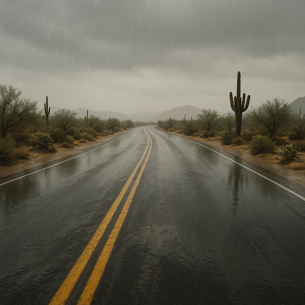 desert rain slick road conditions illustration for How desert rain causes slick road conditions