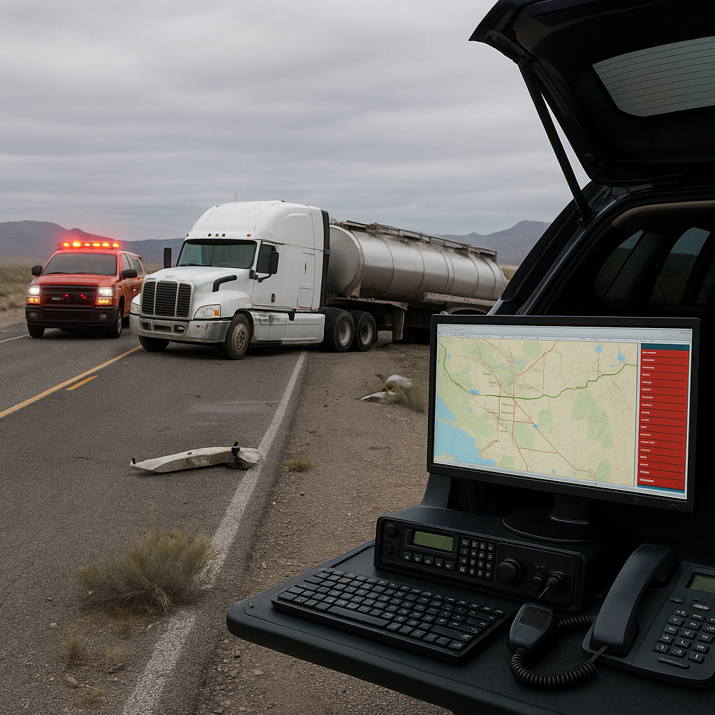 emergency dispatch works Nevada truck crash illustration for How emergency dispatch works after Nevada truck crashes