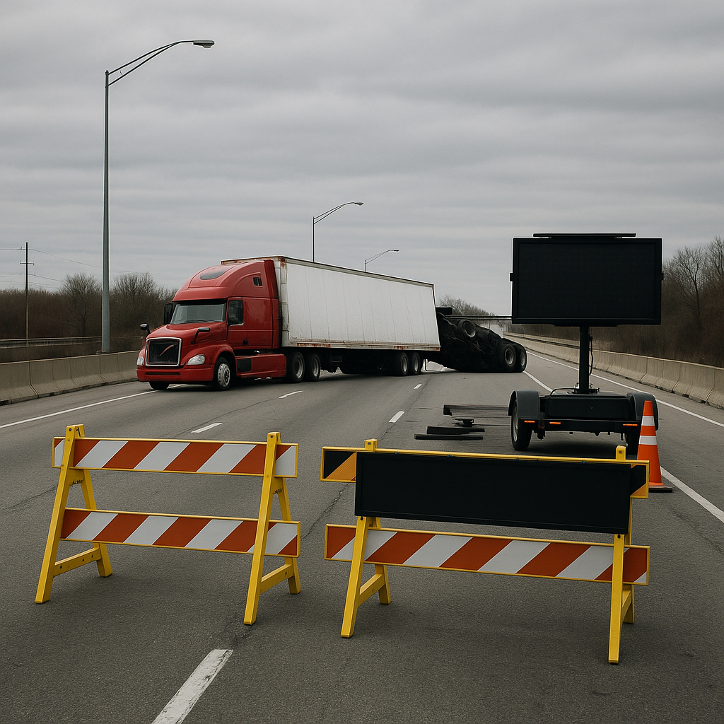 highway closures managed after truck crashes illustration for How highway closures are managed after truck crashes