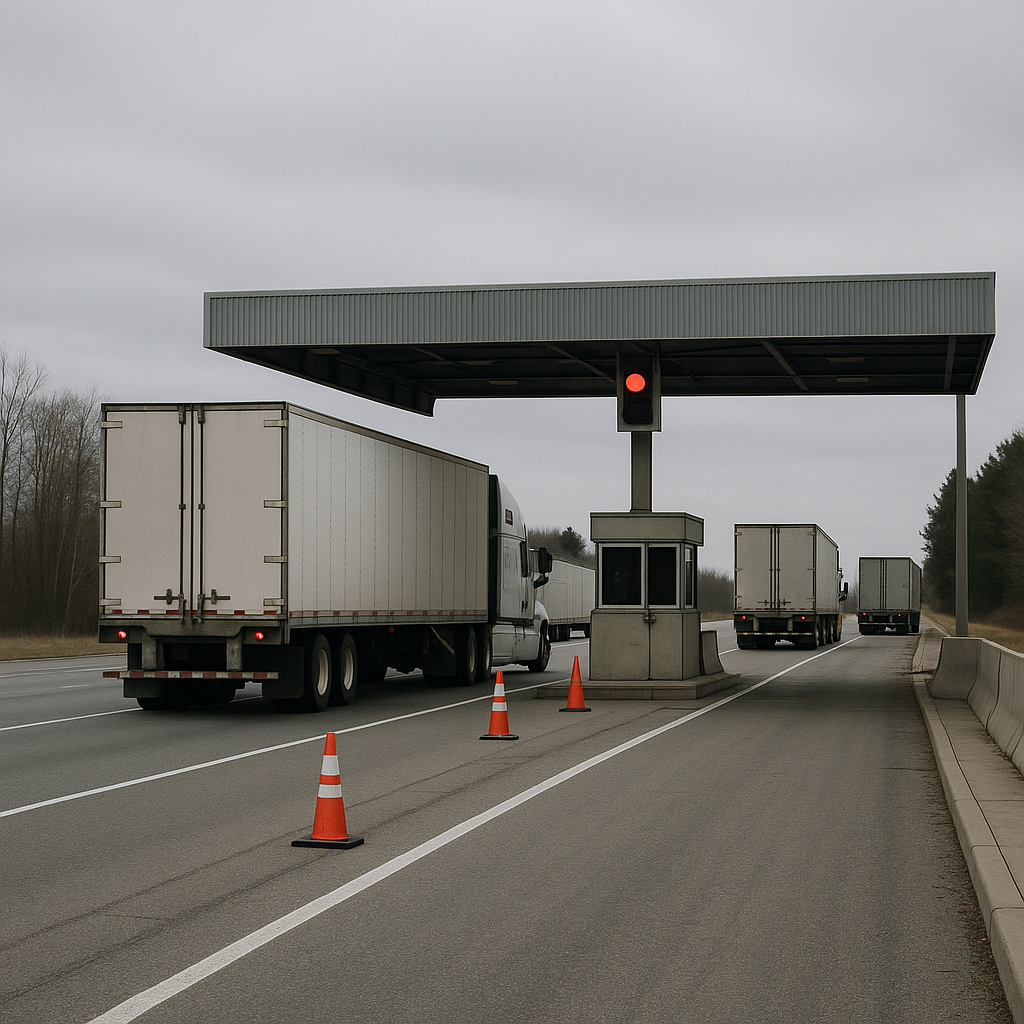 Illustration of How inspection sites affect truck traffic flow