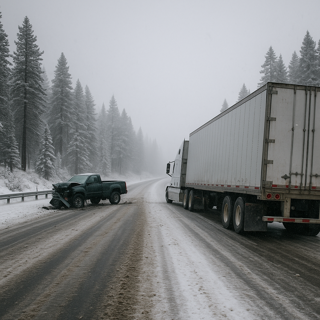 Lake Tahoe weather truck accident risk illustration for How Lake Tahoe weather affects truck accident risk