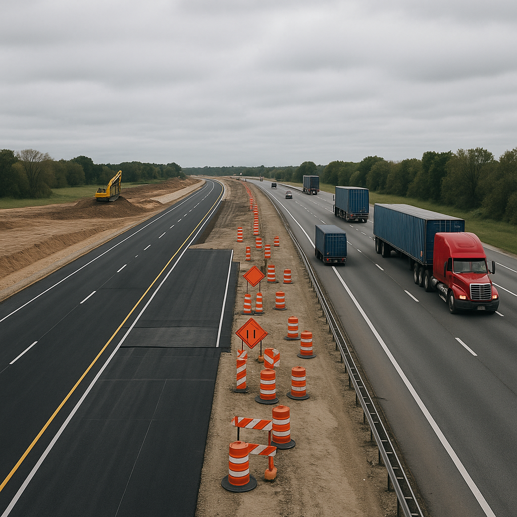 Illustration of How lane expansion projects affect freight corridors