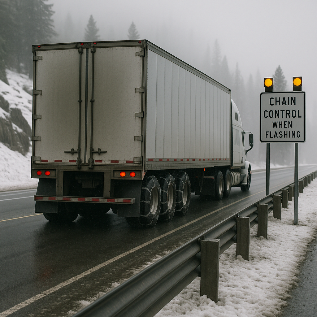 Nevada chain controls trucking safety illustration for How Nevada chain controls affect trucking safety