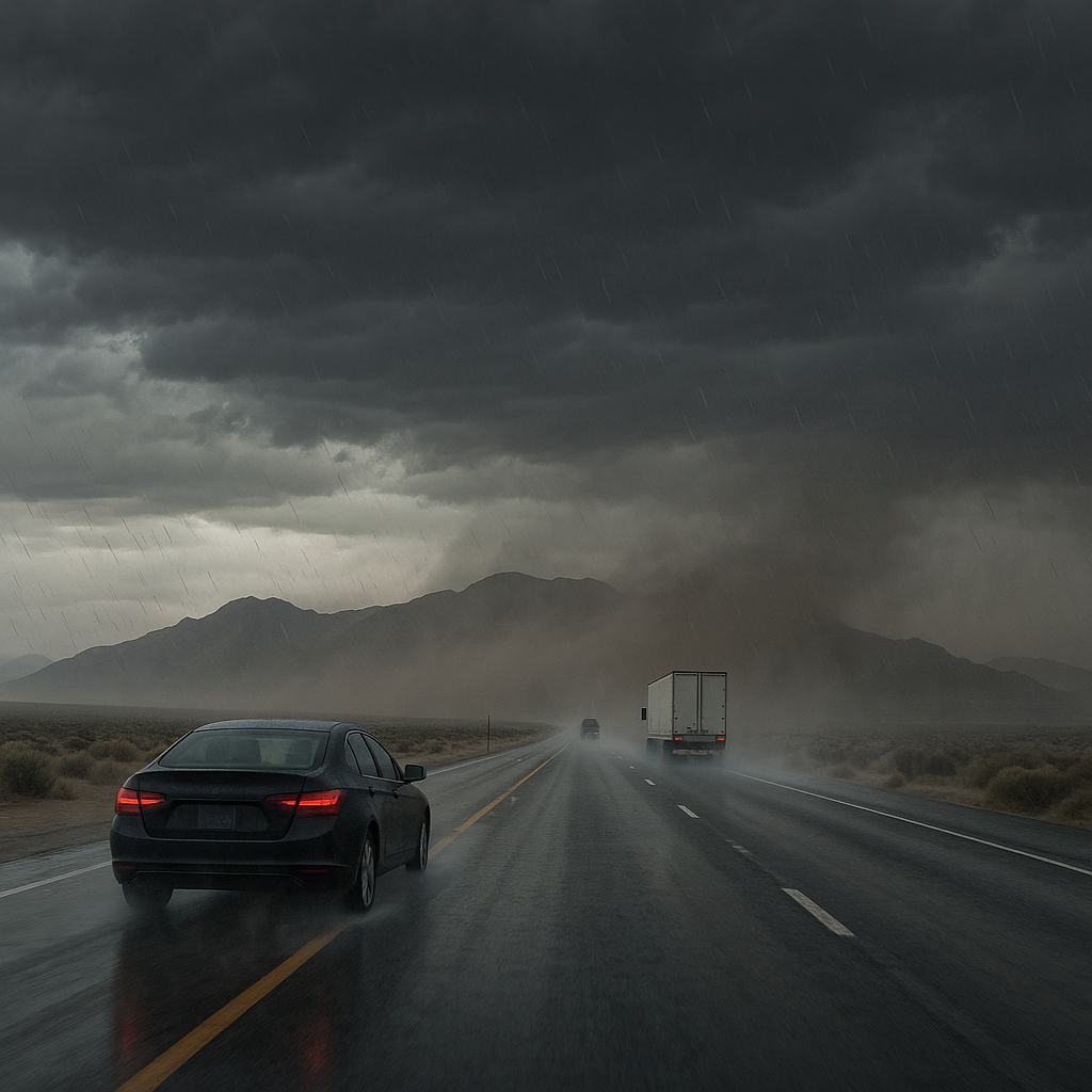 Illustration of How Nevada storms increase driver fatigue risk