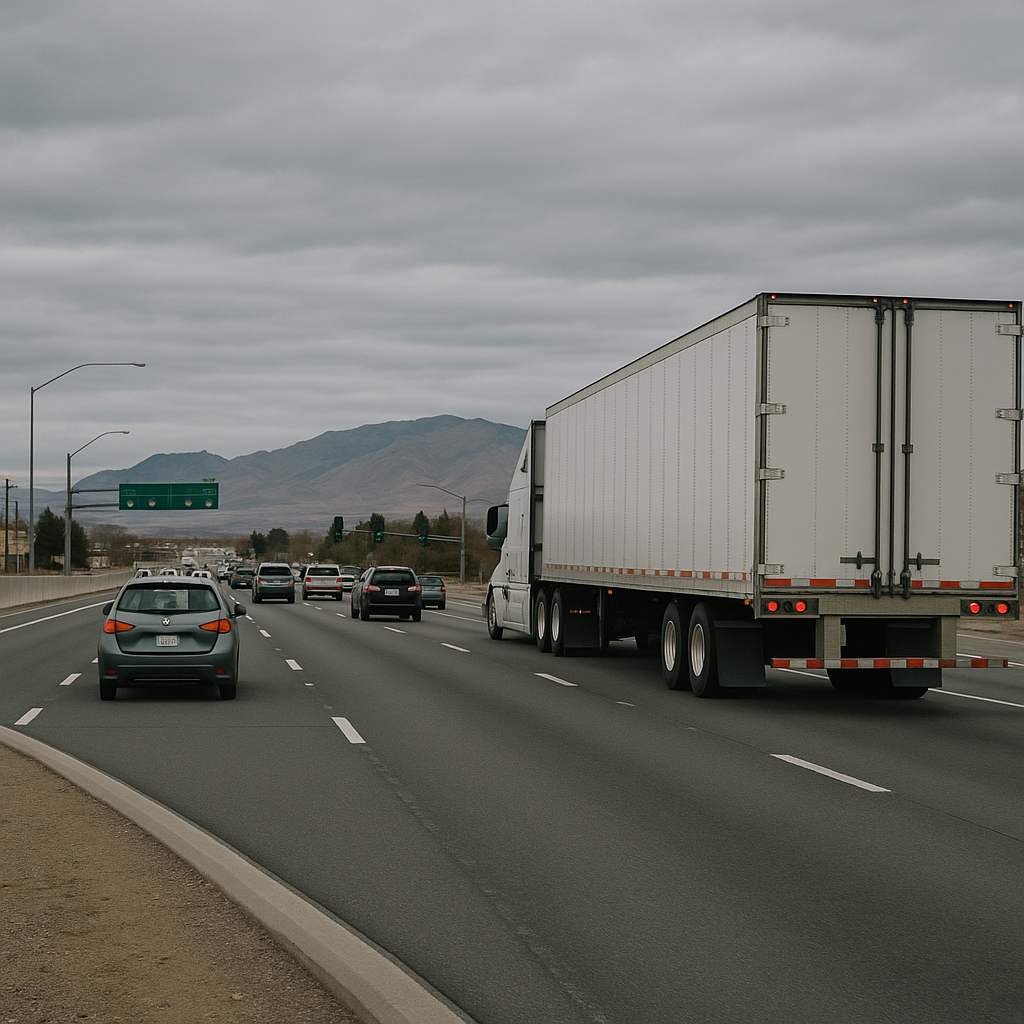 Nevada truck routes commuter traffic illustration for How Nevada truck routes interact with local commuter traffic