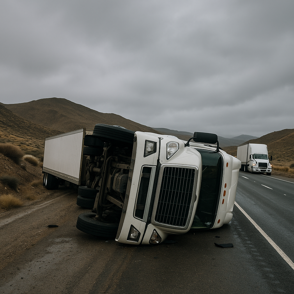 Illustration of How Nevada weather affects semi truck accidents