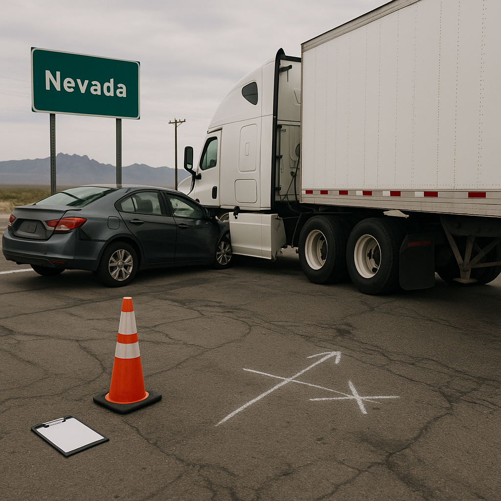police determine fault Nevada semi truck accidents illustration for How police determine fault after Nevada semi truck accide