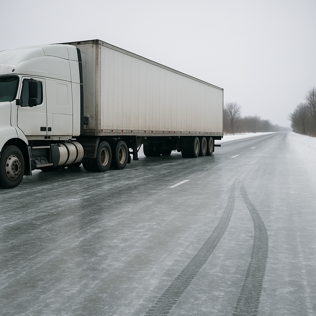 truck stopping distance icy conditions illustration for How truck stopping distance changes in icy conditions