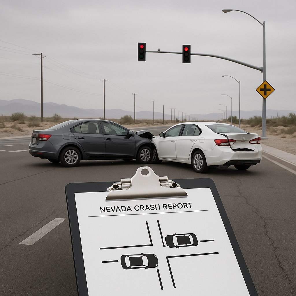 vehicle positions recorded Nevada crash reports illustration for How vehicle positions are recorded in Nevada crash reports
