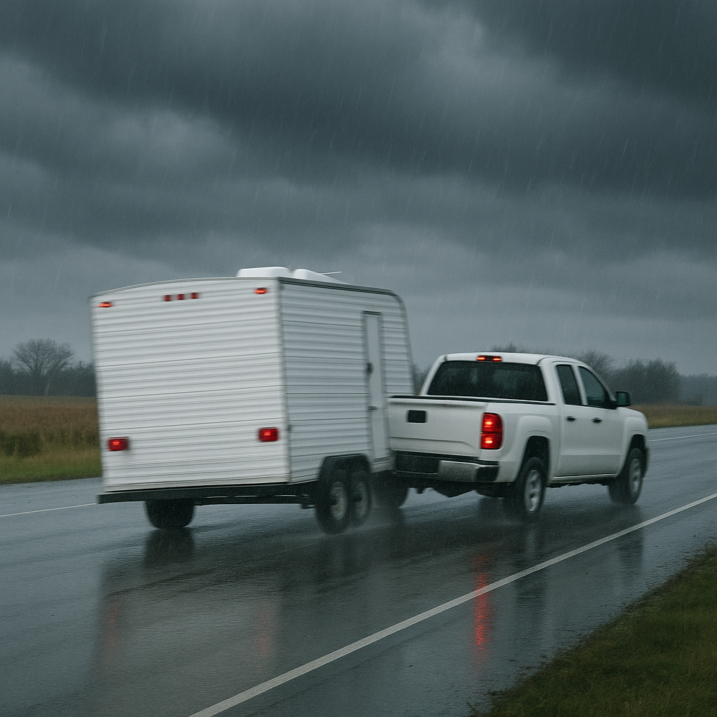 weather affects trailer sway fishtailing illustration for How weather affects trailer sway and fishtailing