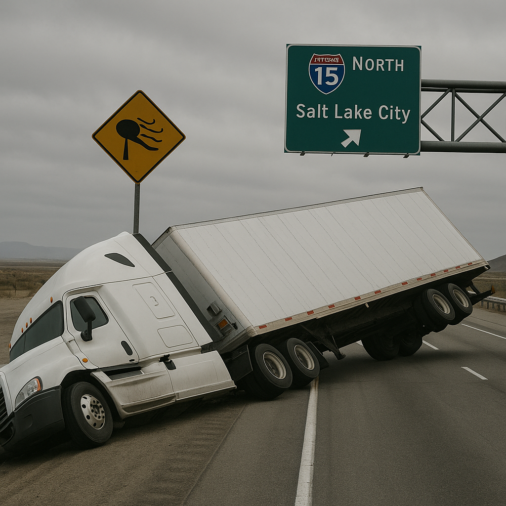 Illustration of How wind affects I-15 semi truck accident risk