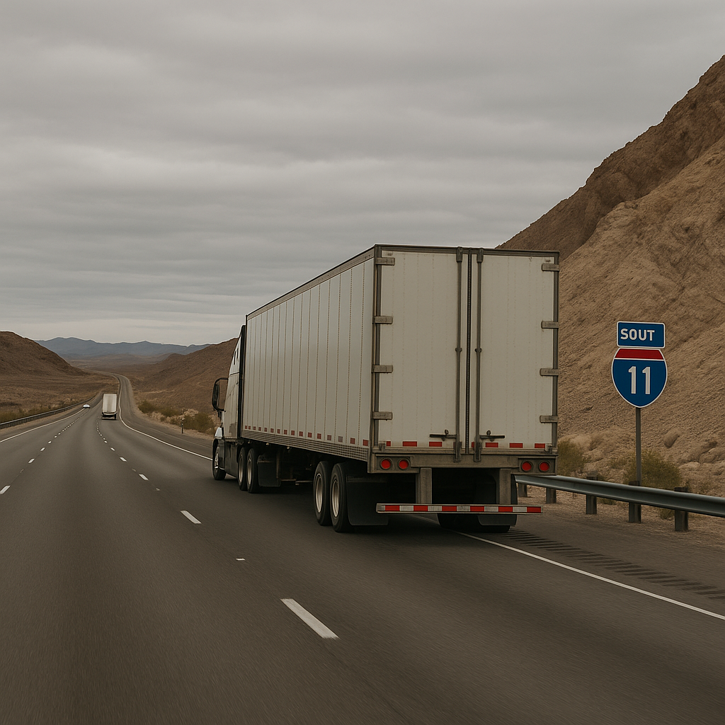 I-11 corridor freight flow southern Nevada illustration for I-11 corridor freight flow in southern Nevada