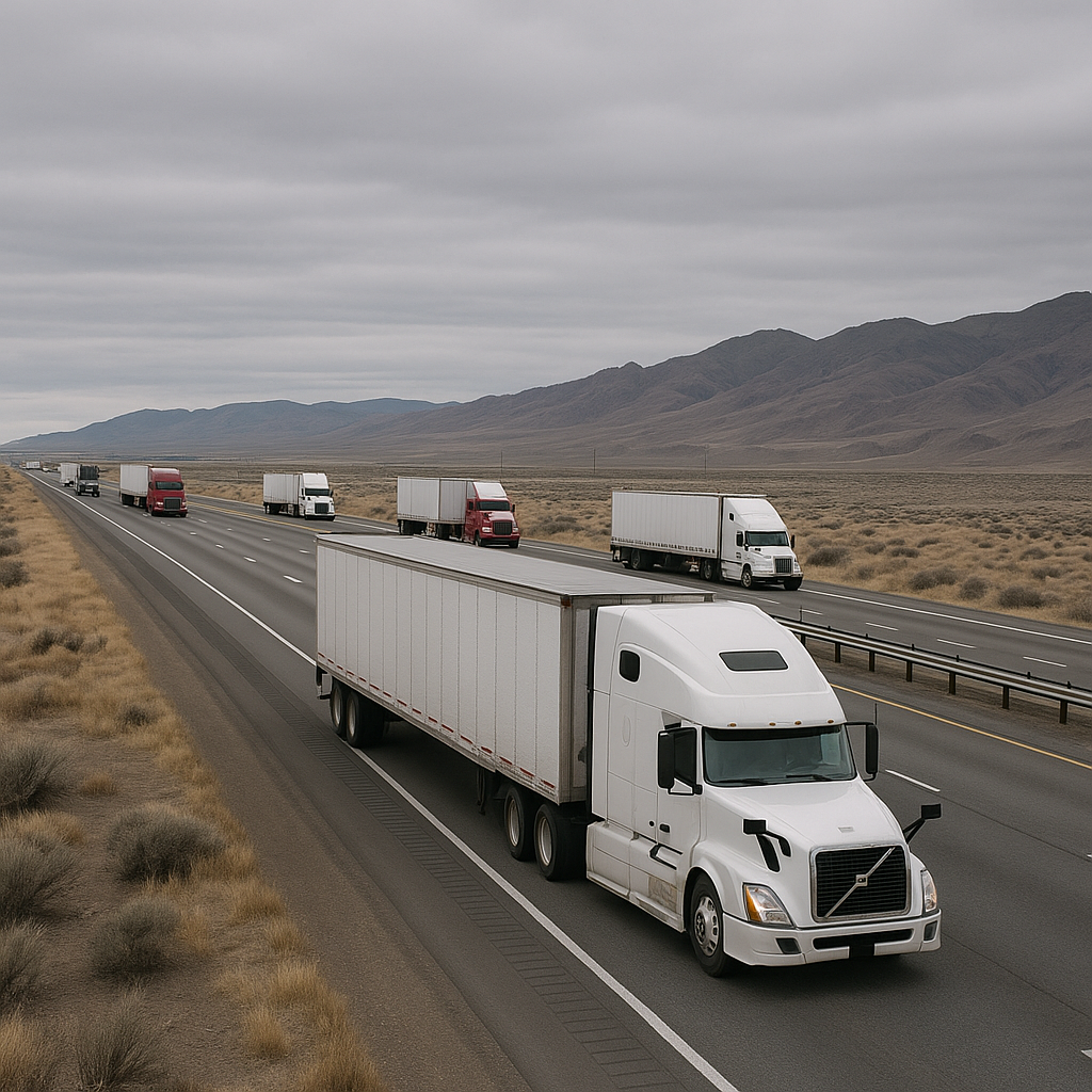 I-80 freight corridor Nevada trucking volume illustration for I-80 freight corridor and trucking volume in Nevada