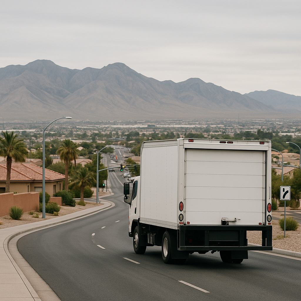 last mile delivery trucking patterns Nevada illustration for Last-mile delivery trucking patterns in Nevada cities