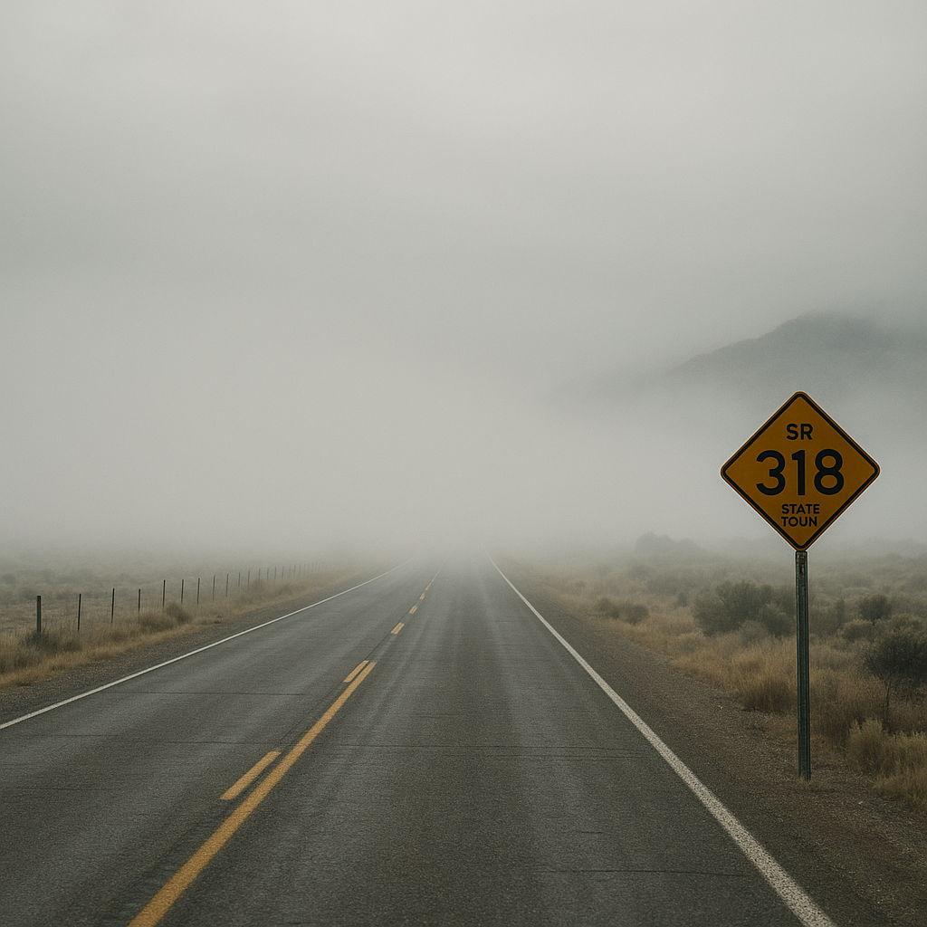 morning fog risks rural Nevada roads illustration for Morning fog risks on rural Nevada roads