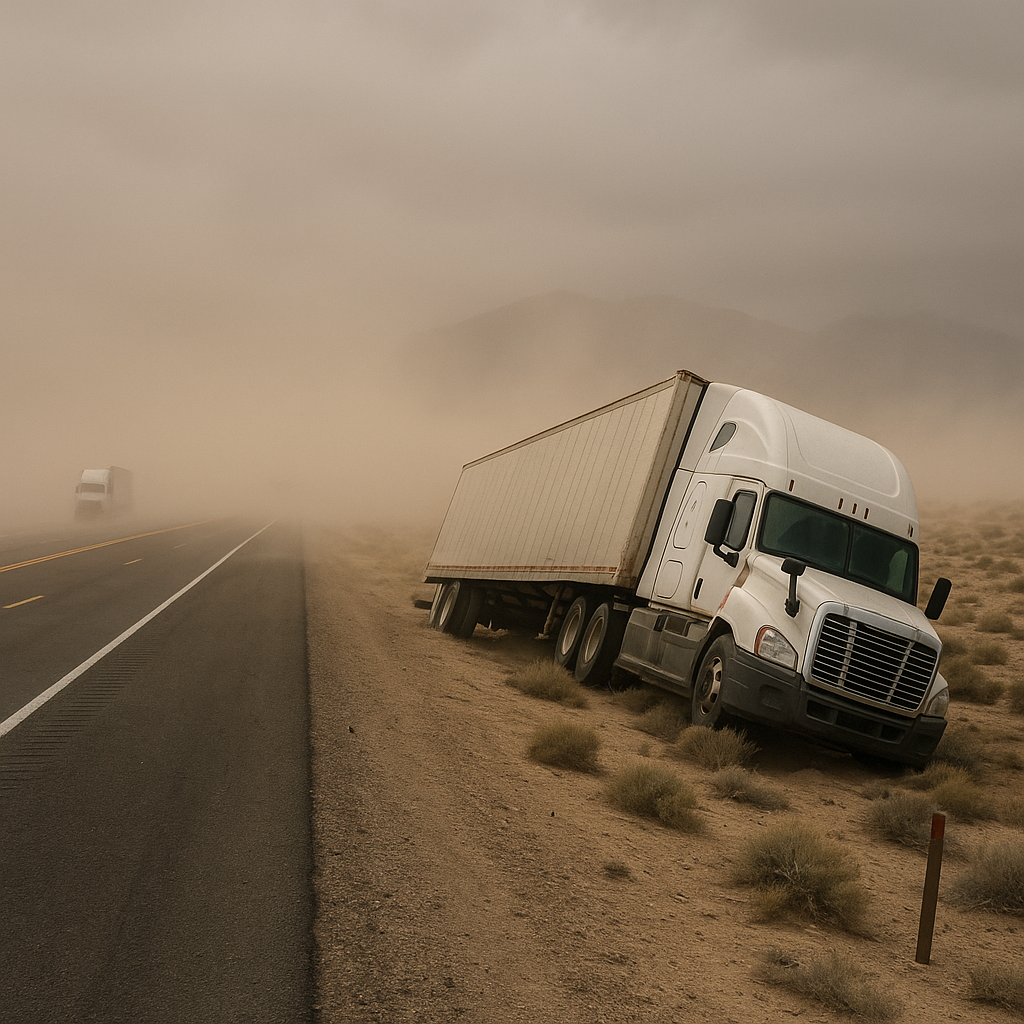 Nevada dust storms truck crash hazards illustration for Nevada dust storms and truck crash hazards