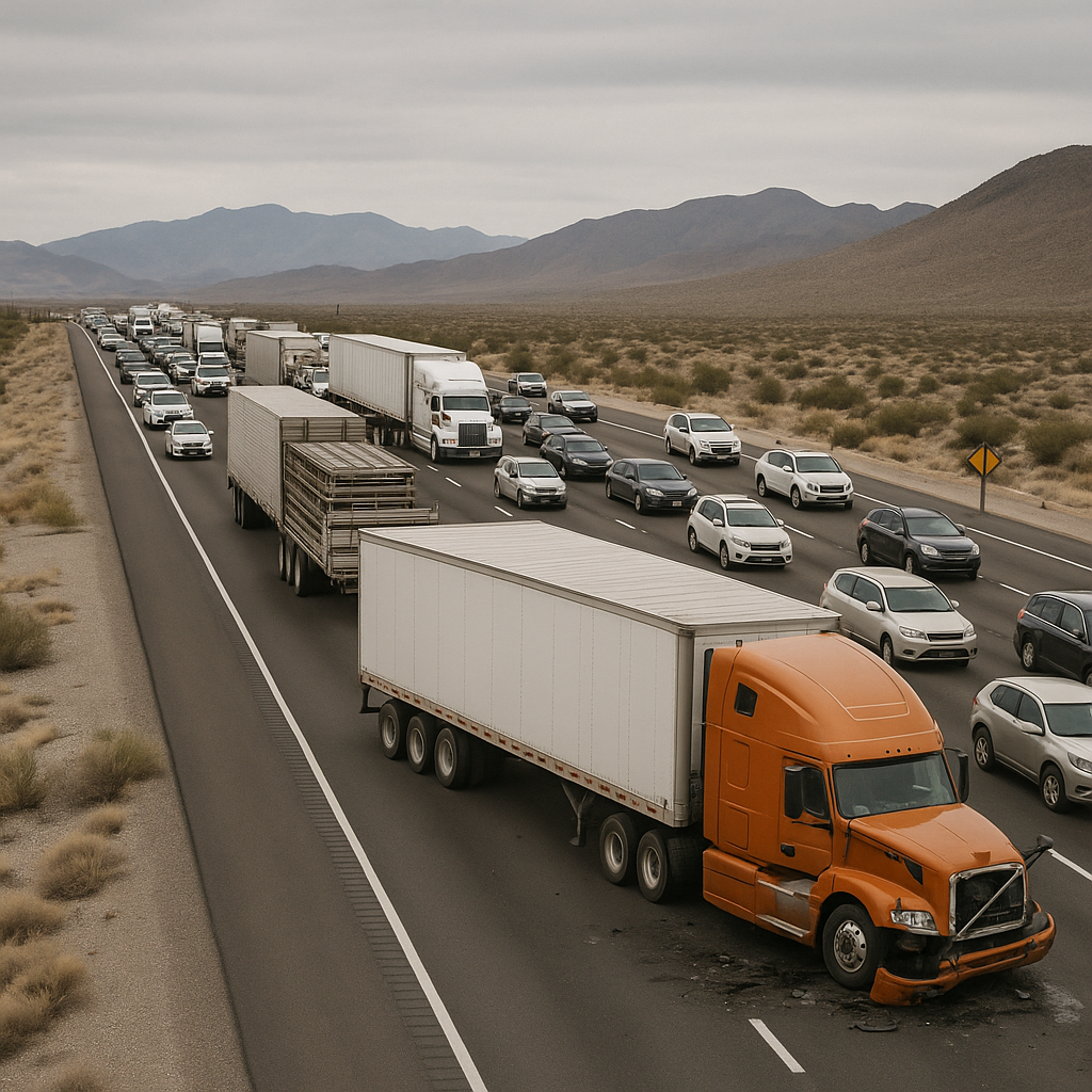 Nevada congestion truck crash risks illustration for Nevada highway congestion areas with truck crash risks