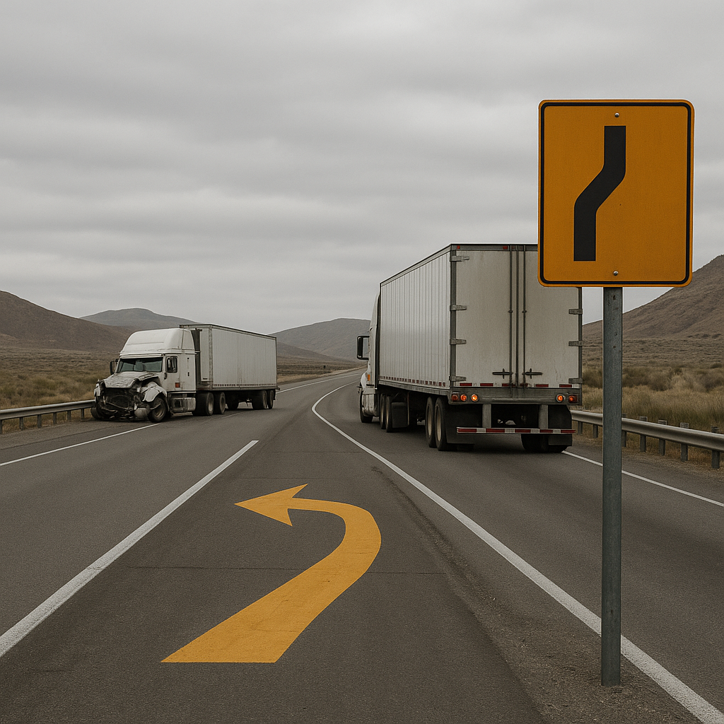 Nevada merge zones truck accidents illustration for Nevada highway merge zones that increase truck accidents