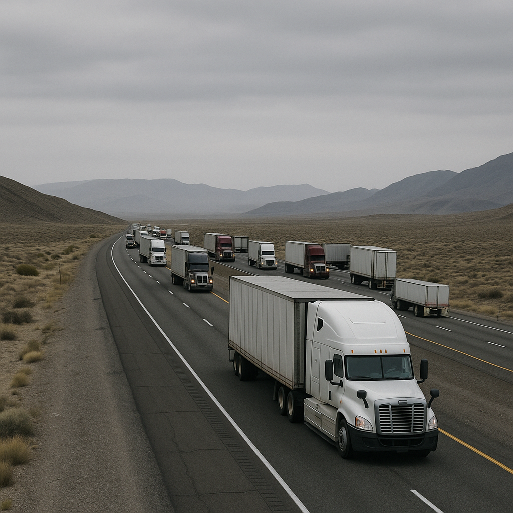 Nevada highways high truck traffic illustration for Nevada highways with high semi truck traffic volume