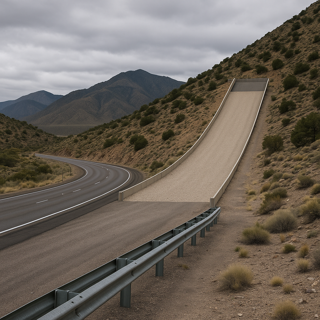 Nevada runaway truck ramps used where illustration for Nevada runaway truck ramps and where they are used