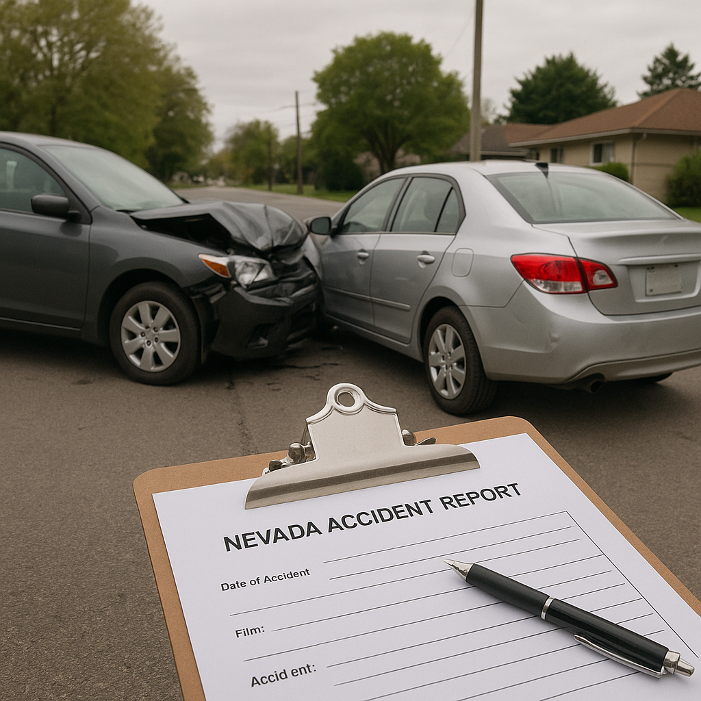 Illustration of Nevada self reporting requirements after accidents