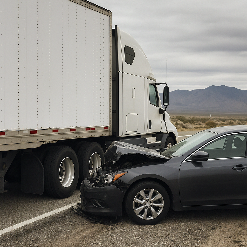 Illustration of Nevada truck accident patterns rear end collisions explained