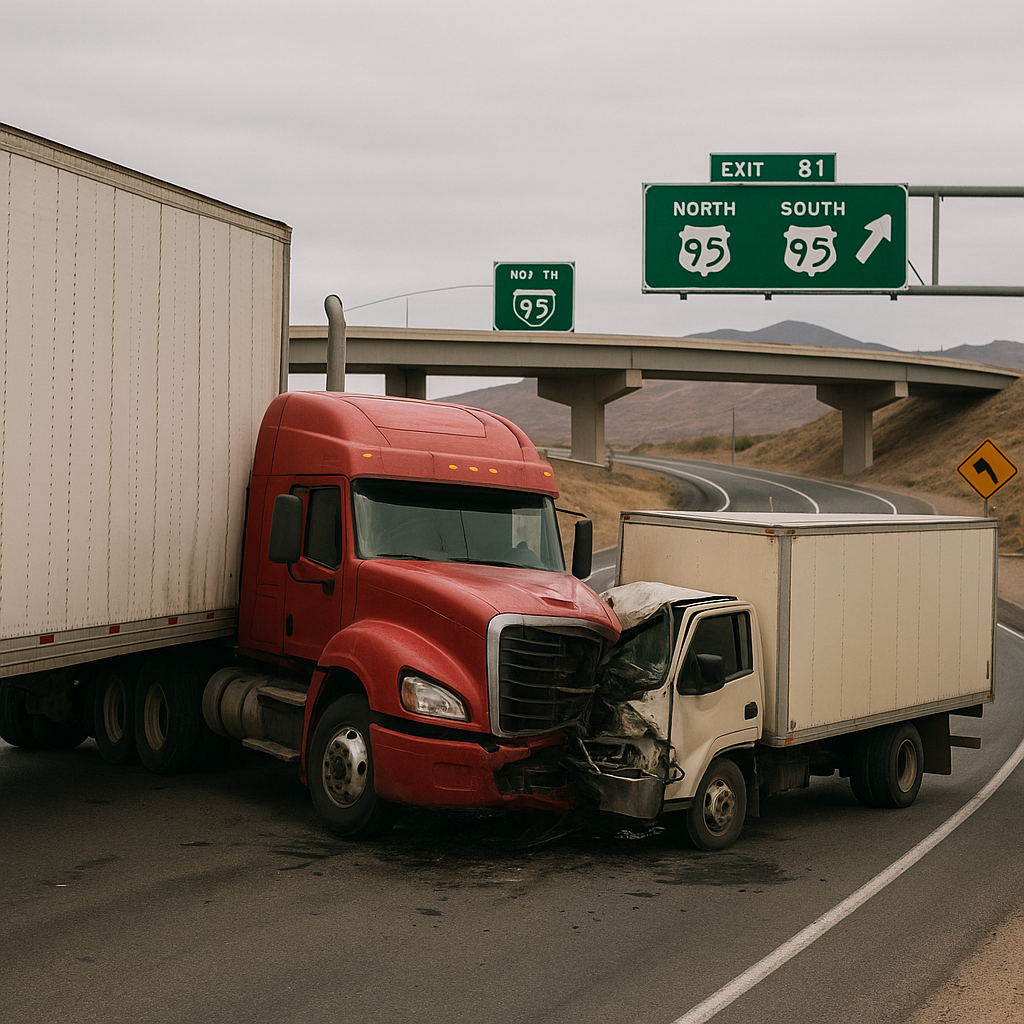 Nevada freeway exits truck crashes illustration for Nevada truck crash hotspots near freeway exits