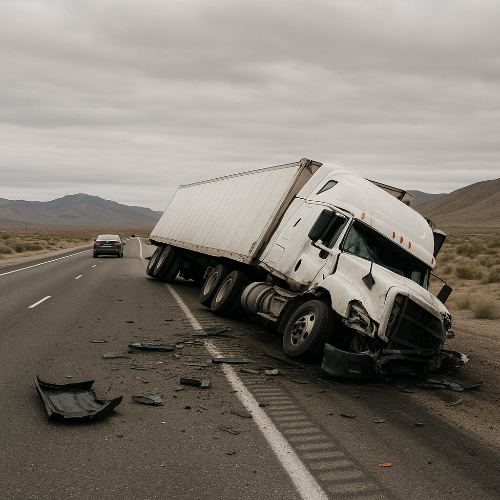Illustration of Nevada trucking crash patterns out of state drivers reveal alarming trends