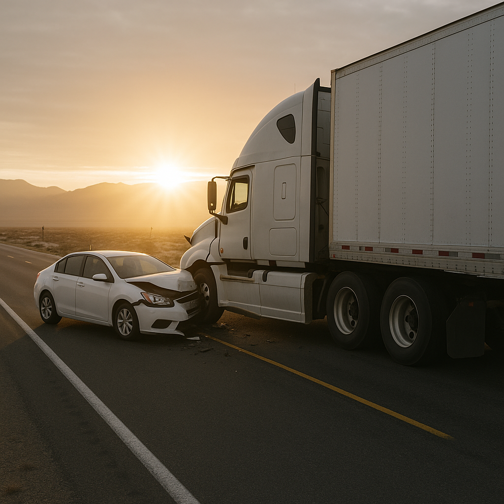 sunrise glare semi truck accidents Nevada illustration for Sunrise glare and semi truck accidents in Nevada
