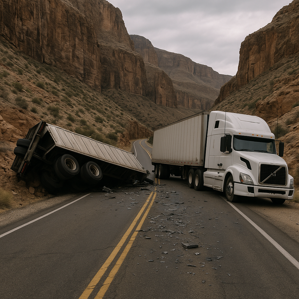Nevada canyon road truck accidents illustration for Truck accident risks near Nevada canyon roads