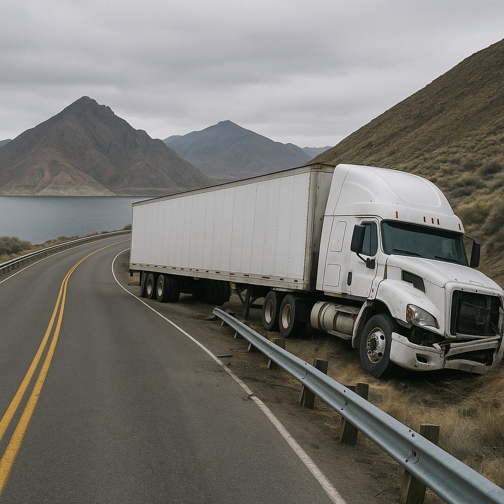 Pyramid Lake truck crash danger illustration for Truck crash danger zones near Pyramid Lake routes