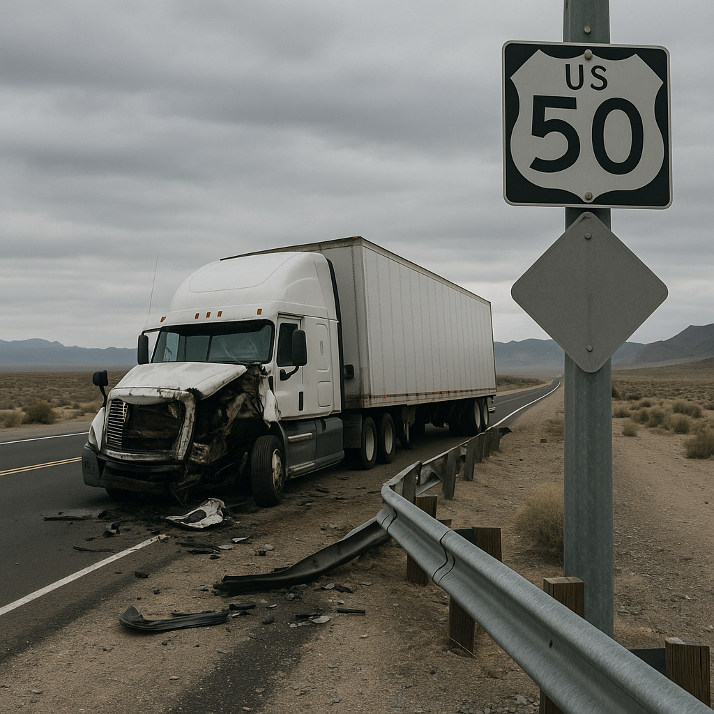 US-50 Nevada truck crash danger illustration for Truck crash danger zones on US-50 in Nevada