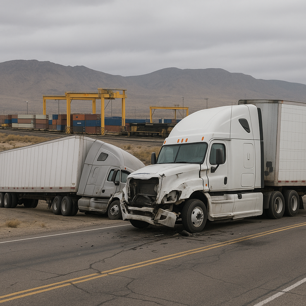 intermodal yard Nevada truck crashes illustration for Truck crash hotspots near intermodal yards in Nevada