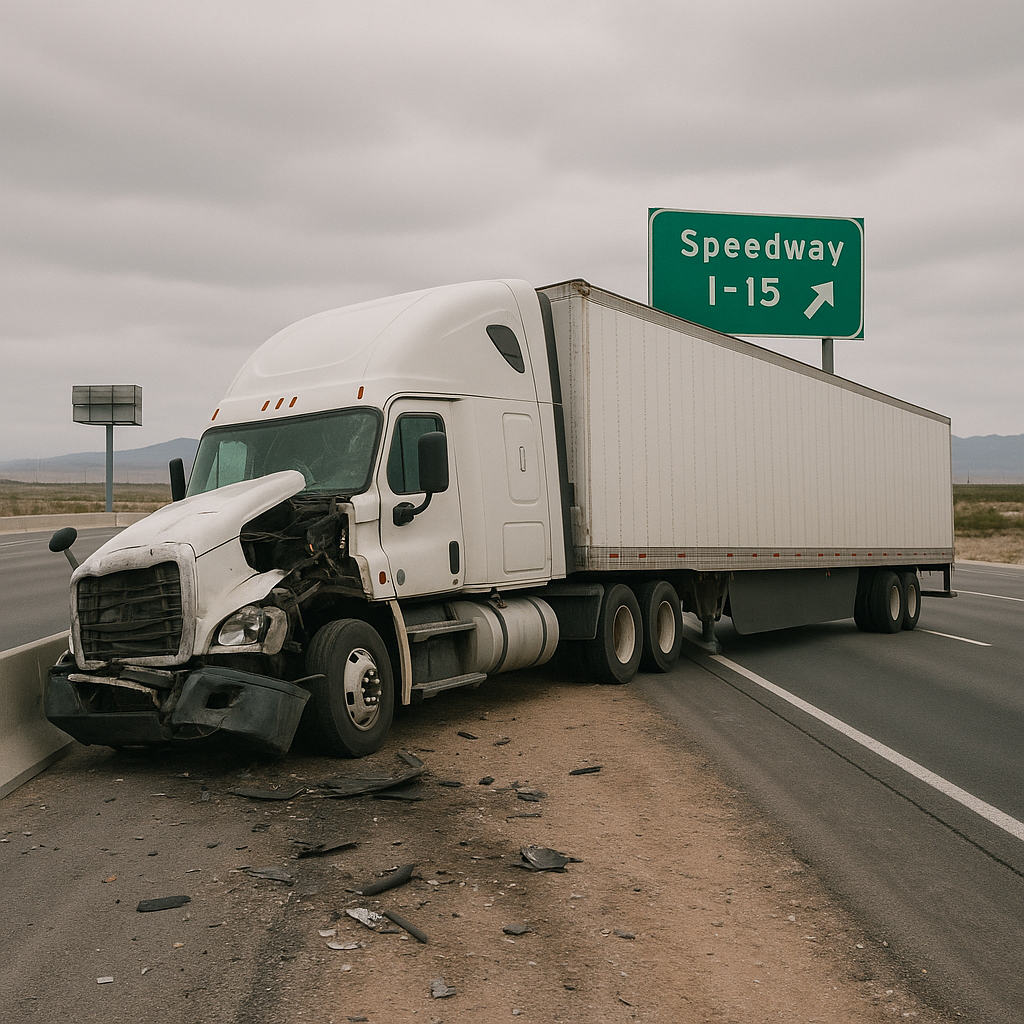 Speedway I-15 truck crash illustration for Truck crash hotspots near the Speedway and I-15