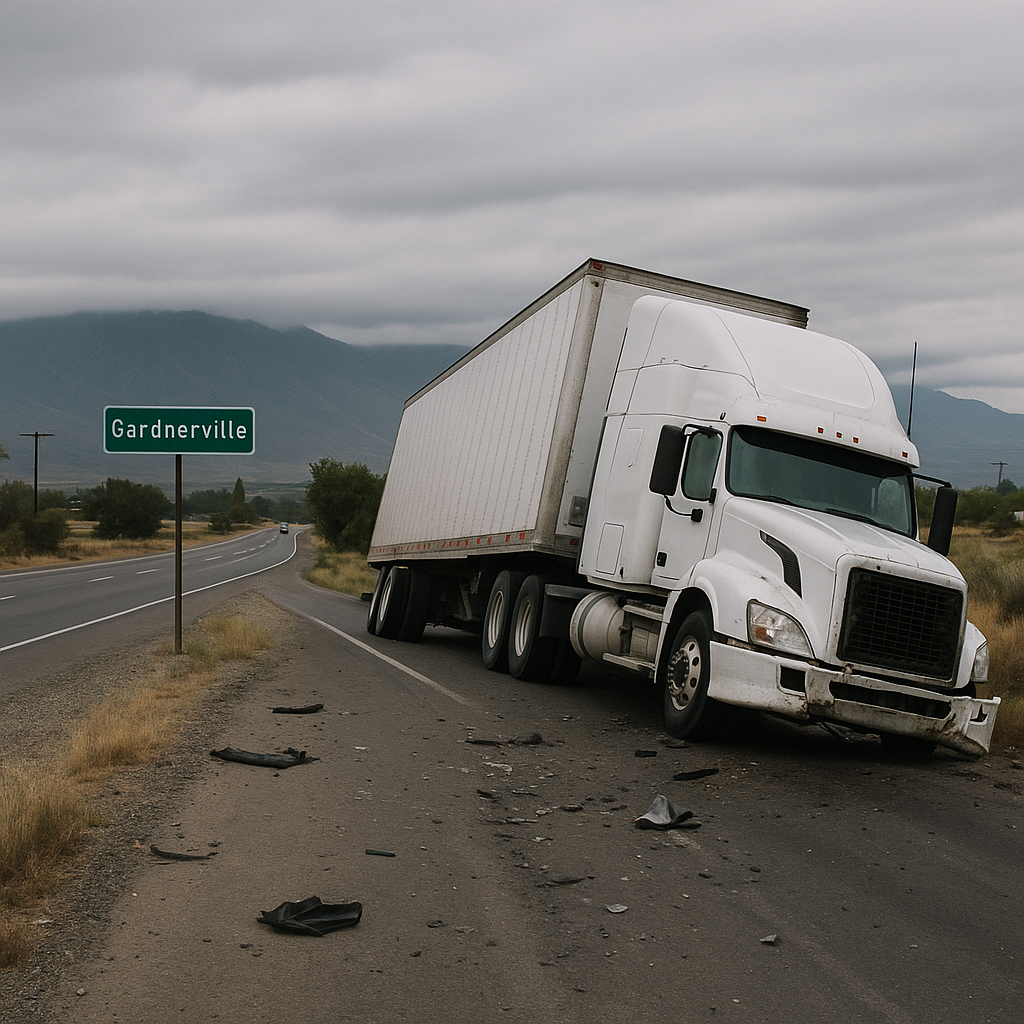 Gardnerville Nevada truck crash risks illustration for Truck crash risks near Gardnerville Nevada routes