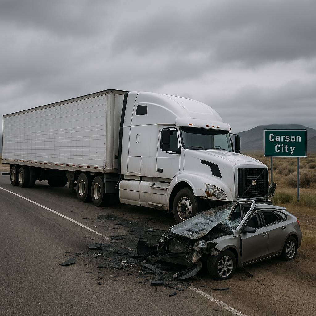 Illustration of Truck crash trends near Carson City reveal rising safety concerns and key risk factors