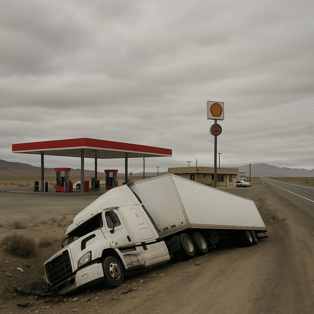 Nevada fuel stop truck crashes illustration for Truck crashes near fuel stops along Nevada highways