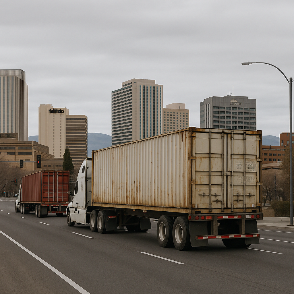 truck traffic patterns downtown Reno illustration for Truck traffic patterns around downtown Reno