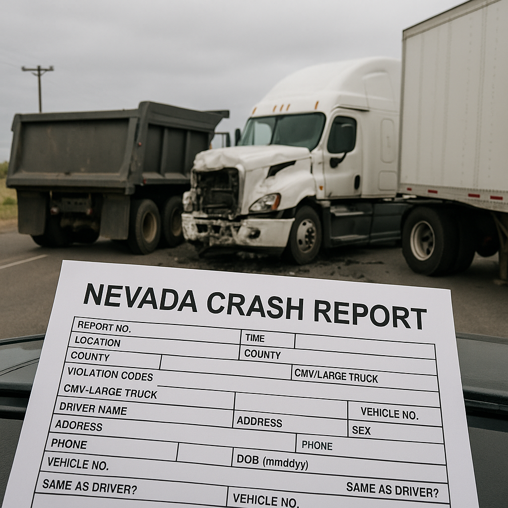 Nevada crash report includes truck accidents illustration for What a Nevada crash report includes for truck accidents