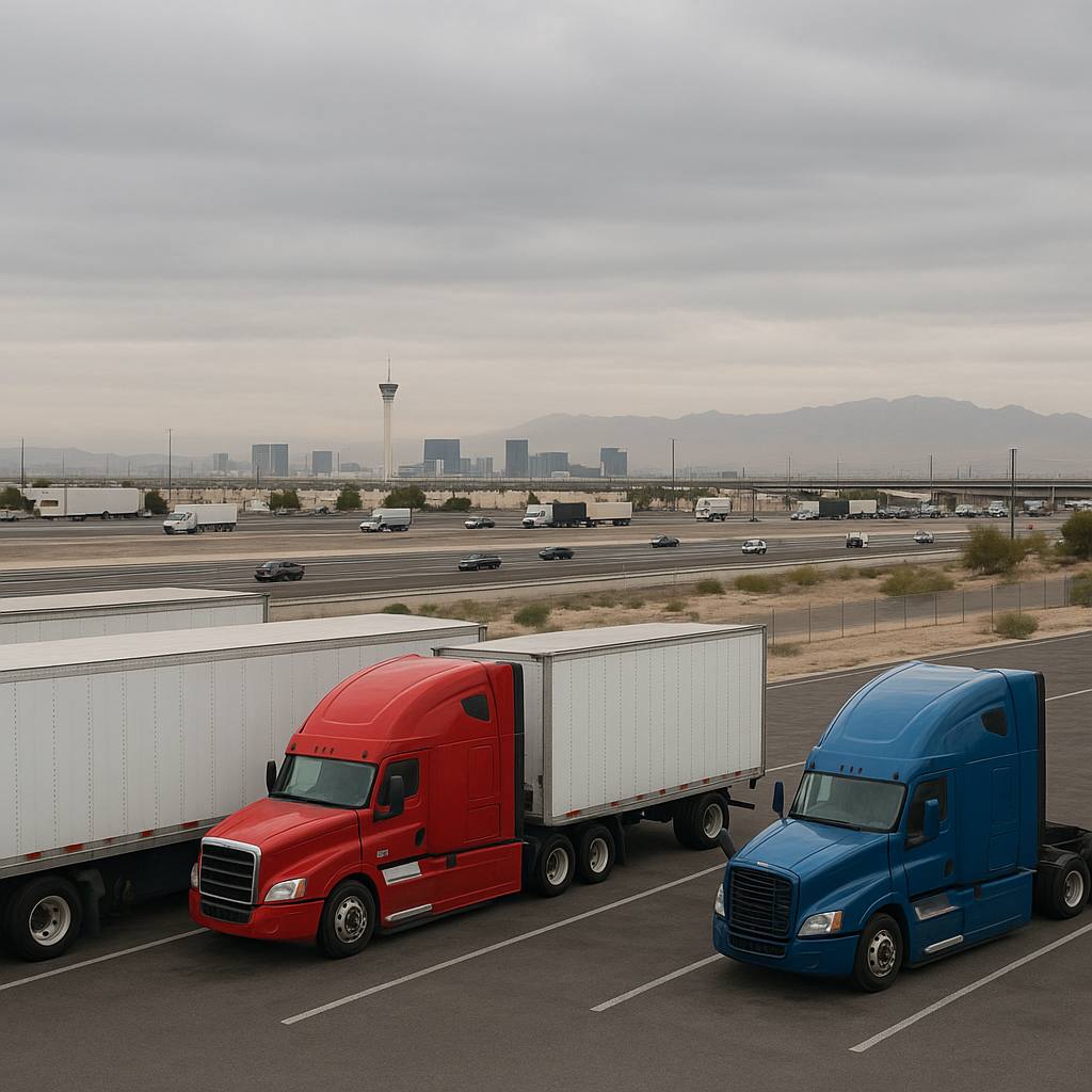 Illustration of Where trucks park near Las Vegas freight routes