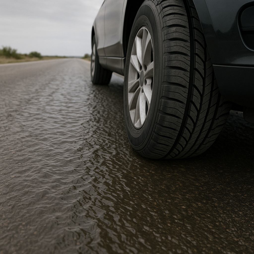 Illustration of Why hot pavement affects tire traction