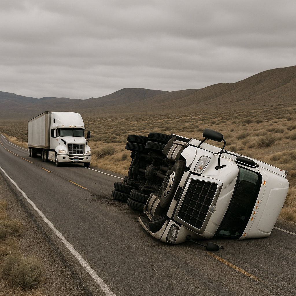 rural Nevada highway truck crashes illustration for Why rural Nevada highways are dangerous for truck crashes