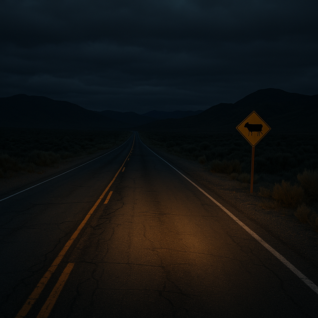 rural Nevada roads dangerous at night illustration for Why rural Nevada roads are dangerous at night